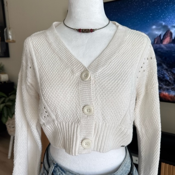 Hollister Sweaters - Hollister Cream Cardigan Sweater
